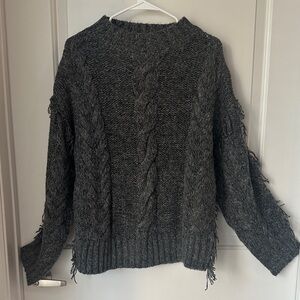 Olivaceous Charcoal Cable Knit Sweater